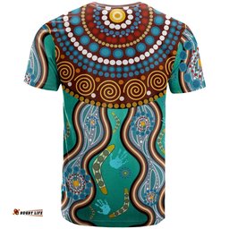 Amazing Aussie Australia Aboriginal Inspired T-Shirt - Bomerang With Dot Painting