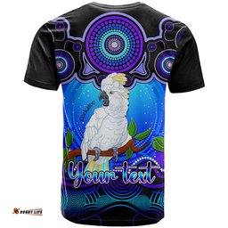 personalised australia libra cockatoo zodiac t shirt auz astrology aboriginal blue