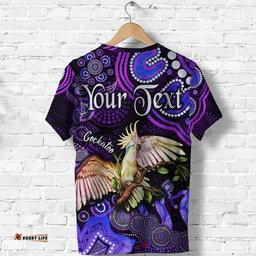 custom personalised australian astrology t shirt libra cockatoo glider zodiac aboriginal vibes purple