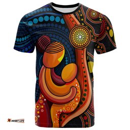 Amazing Aussie Australia T-Shirt - Aboriginal Inspired Mother And Son