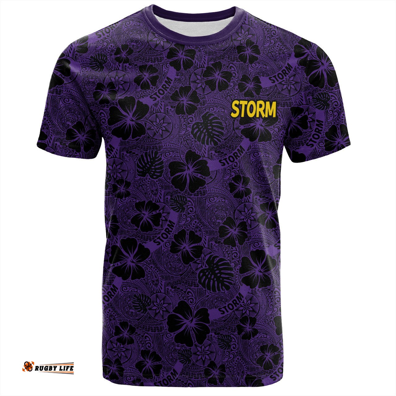Amazing Aussie Melbourne Storm T-Shirt - Scream With Tropical Patterns