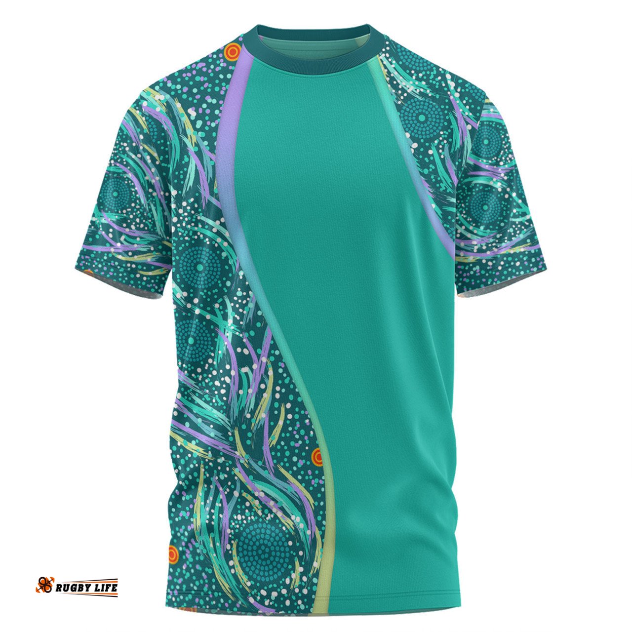 Amazing Aussie Australia Aboriginal Custom T-shirt - Turquoise Dot Dreamtime T-shirt