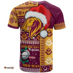 Amazing Aussie Brisbane Broncos T-shirt - Custom Christmas Snowflakes Brisbane Broncos Mascot T-shirt