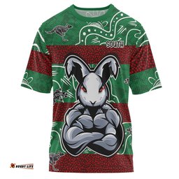 Amazing Aussie South Sydney Rabbitohs T-shirt - Custom Indigenous Super Bunnies T-shirt