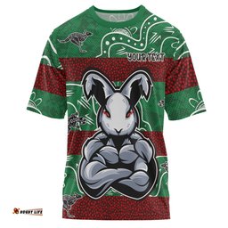Amazing Aussie South Sydney Rabbitohs T-shirt - Custom Indigenous Super Bunnies T-shirt