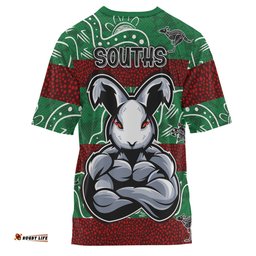 Amazing Aussie South Sydney Rabbitohs T-shirt - Custom Indigenous Super Bunnies T-shirt