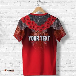 custom personalised australian anzac day t shirt indigenous flag style th12