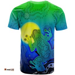 Amazing Aussie Australia Aboriginal Inspired T-Shirt - Indigenous Frog (Blue)