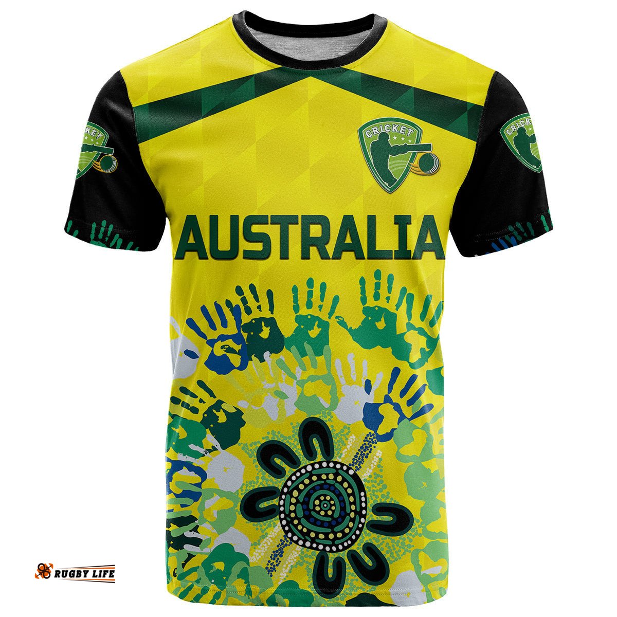 custom personalised australia cricket t shirt aboriginal style unique black
