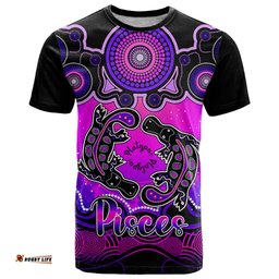 personalised australia pisces platypus zodiac t shirt auz astrology aboriginal magenta