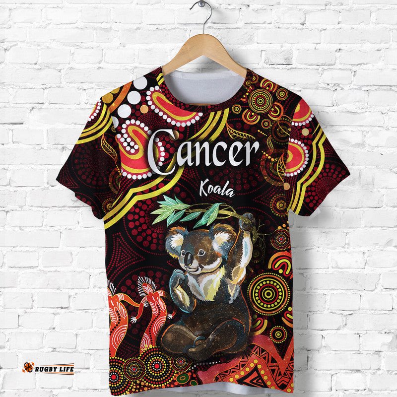custom personalised australian astrology t shirt cancer koala zodiac aboriginal vibes red