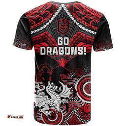 dragons rugby t shirt saints 1998 aboriginal mix polynesian pattern