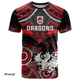 dragons rugby t shirt saints 1998 aboriginal mix polynesian pattern