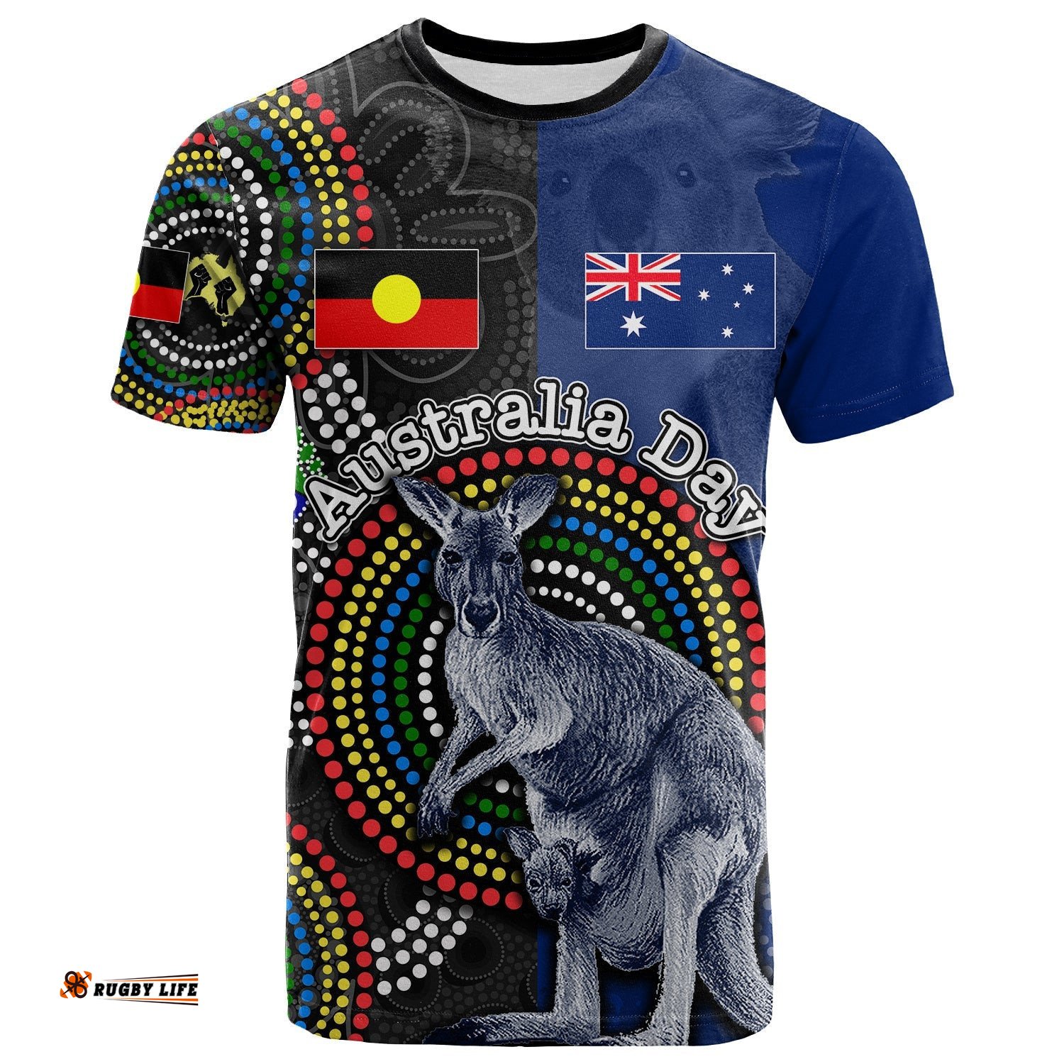 custom personalised australia day t shirt mix aboriginal