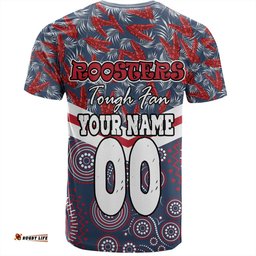 Amazing Aussie Sydney Roosters T-Shirt - Tropical Patterns And Dot Painting Eat Sleep Rugby Repeat