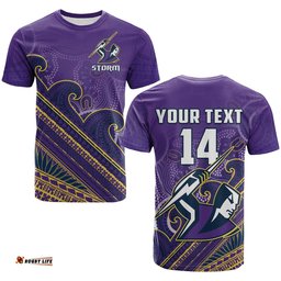custom text and number storm rugby t shirt melbourne pasifika aboriginal gradient polynesian