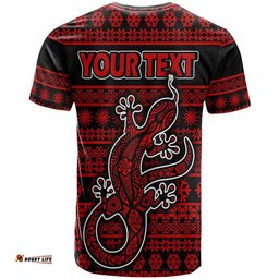 custom personalised australian lizard christmas vibe with aboriginal dot painting style t shirt