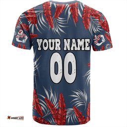 Amazing Aussie Sydney Roosters Custom T-Shirt - Tropical Patterns Sydney Roosters T-Shirt