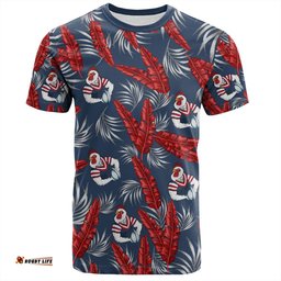 Amazing Aussie Sydney Roosters Custom T-Shirt - Tropical Patterns Sydney Roosters T-Shirt