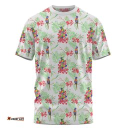 Amazing Aussie Australia Rainbow Lorikeets T-shirt - Rainbow Lorikeets Colorful Tropical Exotic Flowers T-shirt