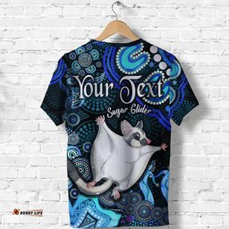 custom personalised australian astrology t shirt gemini sugar glider zodiac aboriginal vibes blue