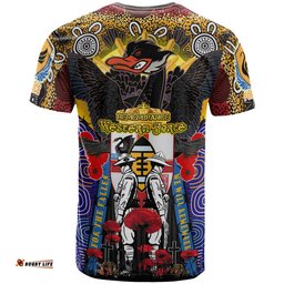 force rugby custom t shirt remembrance western force with black swan aboriginal patterns and poppy flowerAmazing Aussie