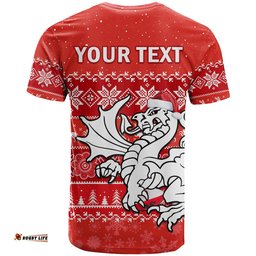 custom personalised dragons rugby t shirt indigenous st george illawarra merry christmas