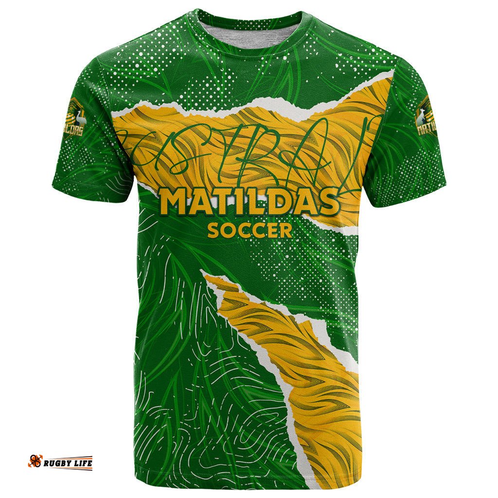 personalised matildas t shirt australia soccer fingerprint dt02
