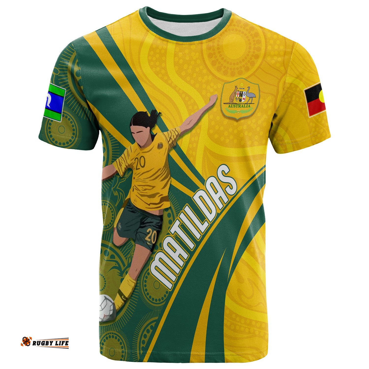 personalised australia soccer matildas indigenous t shirt sam kerr world cup 2023