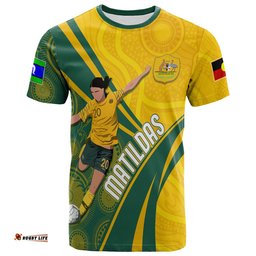 personalised australia soccer matildas indigenous t shirt sam kerr world cup 2023