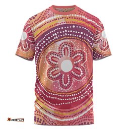 Amazing Aussie Australia Dot Painting Inspired Aboriginal T-shirt - Aboriginal Style Dot T-shirt