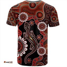 Amazing Aussie Australia T-Shirt Aboriginal Inspired Lizard Dot Painting