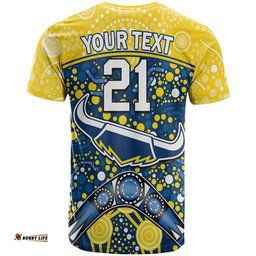 custom personalised cowboys rugby t shirt boomerang indigenous dots