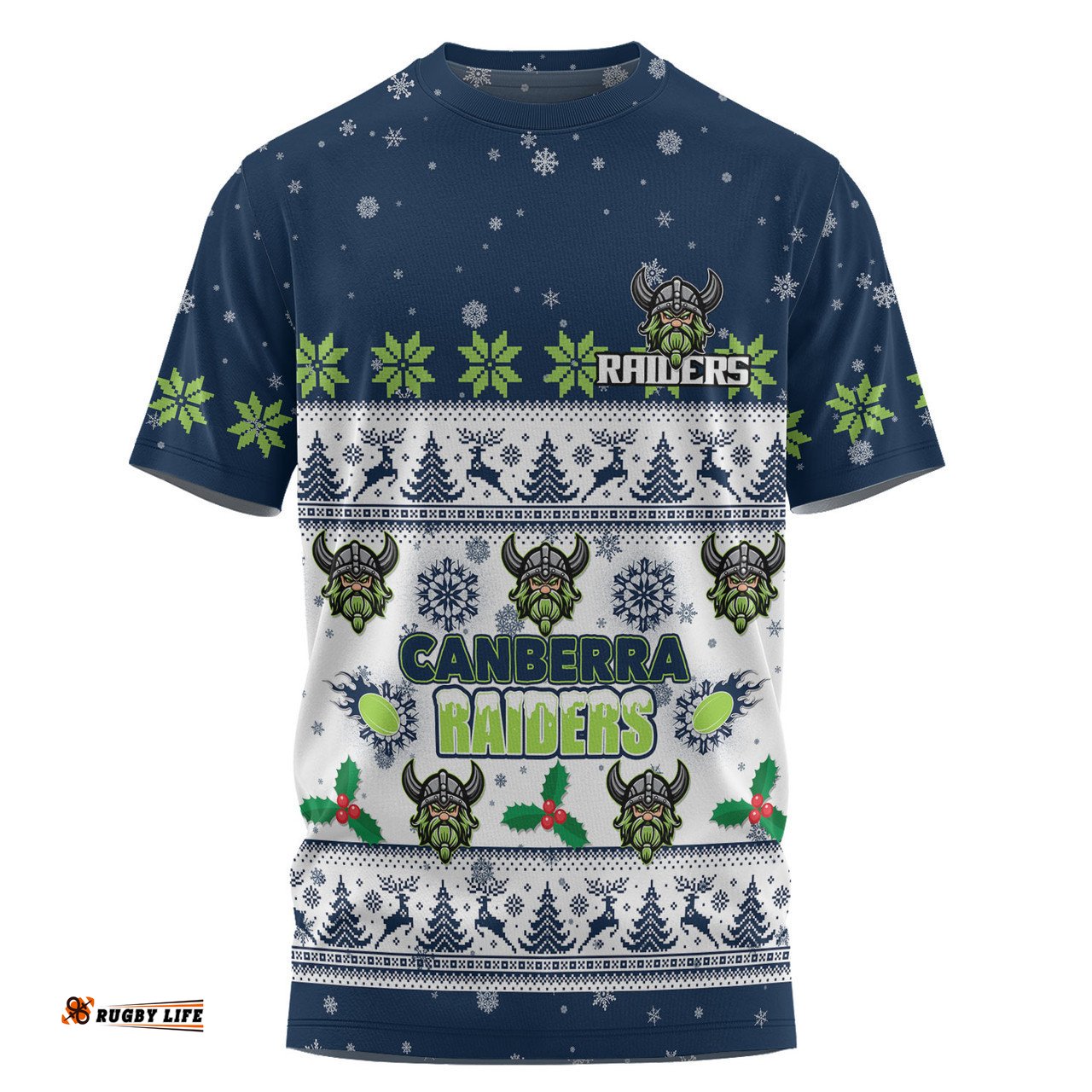 Amazing Aussie Canberra Raiders Christmas Custom T-shirt - Special Ugly Christmas T-shirt
