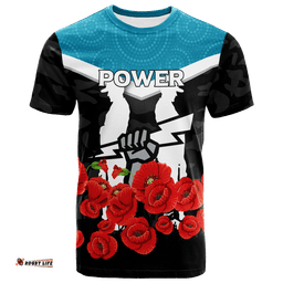 port adelaide power anzac day indigenous art t shirt
