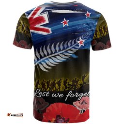 Amazing Aussie New Zealand Warriors Anzac Day T-shirt - Soldier With Poppies Flowers