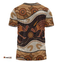 Amazing Aussie Australia Emu Aboriginal T-shirt - Emu Aboriginal Painting T-shirt