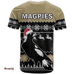 collingwood football t shirt magpies indigenous merry christmas