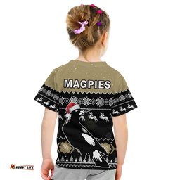 collingwood football t shirt magpies indigenous merry christmas