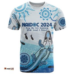 personalised keep the fire burning naidoc 2024 t shirt aboriginal dot with crocodile
