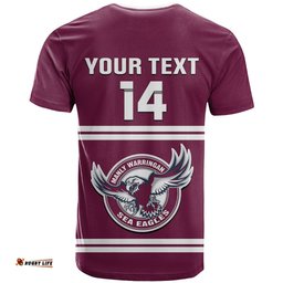 personalised sea eagles rugby t shirt manly warringah maroon sporty style