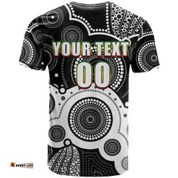 custom personalised and number panthers nrl t shirt aboriginal patterns