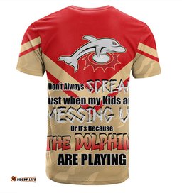 Amazing Aussie Redcliffe Dolphins Father's Day T-Shirt - Screaming Dad and Crazy Fan