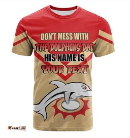 Amazing Aussie Redcliffe Dolphins Father's Day T-Shirt - Screaming Dad and Crazy Fan