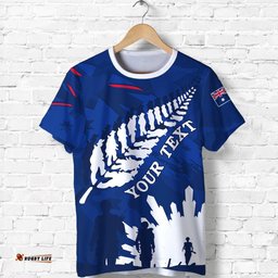 custom personalised australian anzac day t shirt camouflage mix fern new zealand