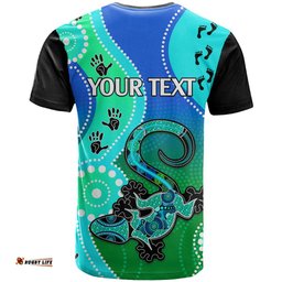 personalised australia lizard t shirt aboriginal tribal art stylization