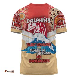 Amazing Aussie Redcliffe Dolphins T-Shirt - Custom Talent Win Games But Teamwork And Intelligence Win Championships With Aboriginal Style