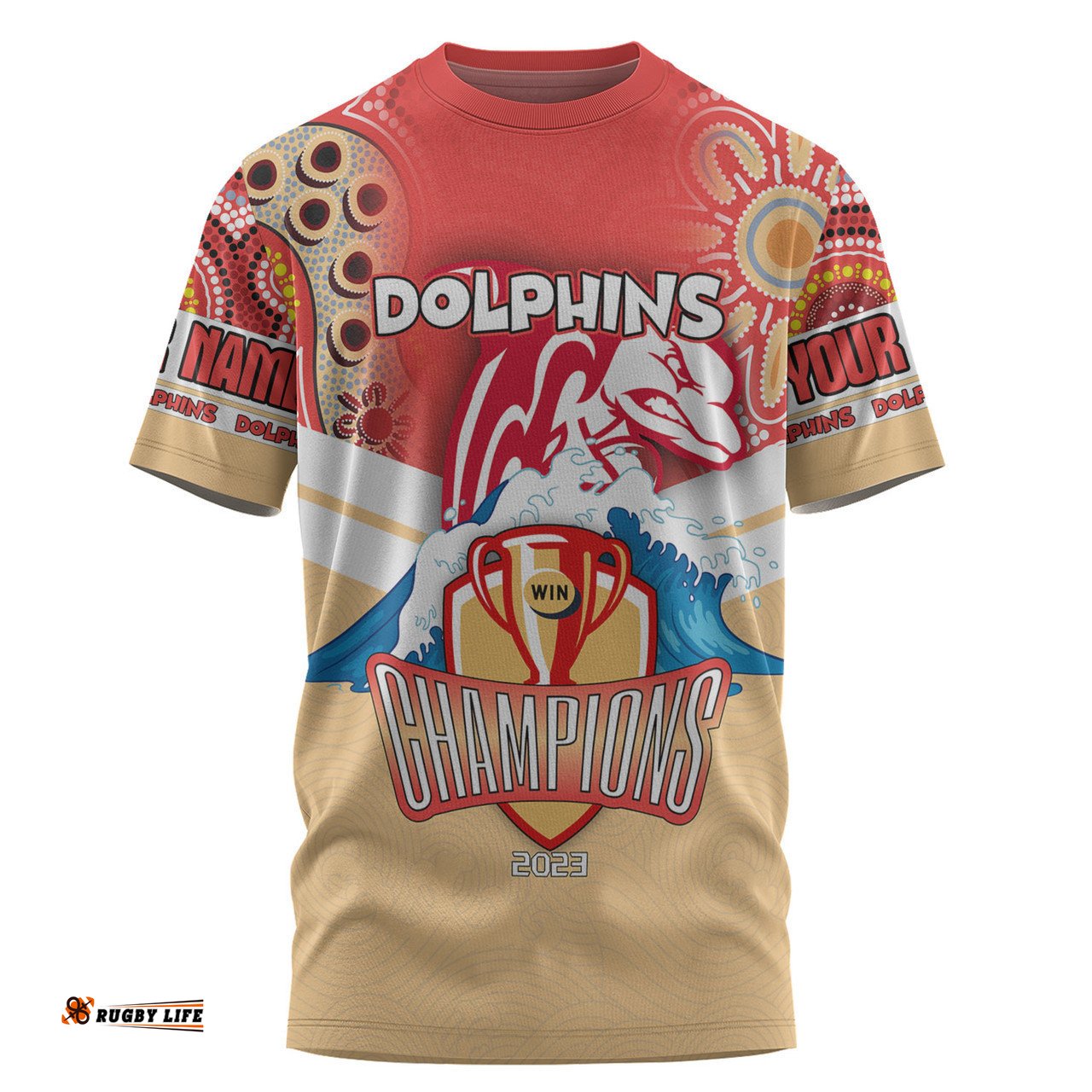 Amazing Aussie Redcliffe Dolphins T-Shirt - Custom Talent Win Games But Teamwork And Intelligence Win Championships With Aboriginal Style