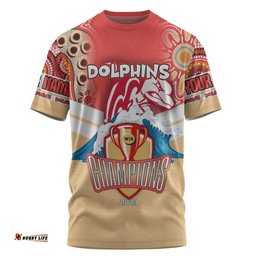 Amazing Aussie Redcliffe Dolphins T-Shirt - Custom Talent Win Games But Teamwork And Intelligence Win Championships With Aboriginal Style