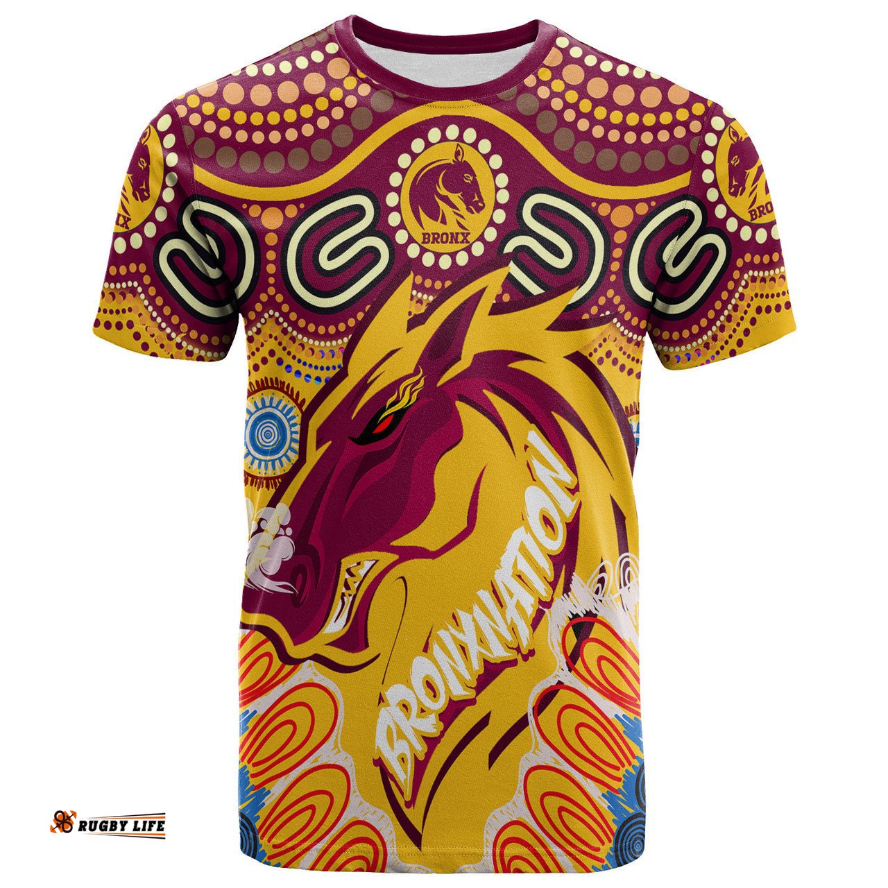 Amazing Aussie Brisbane Broncos Custom T-Shirt - Indigenous Bronxnation Sport T-Shirt